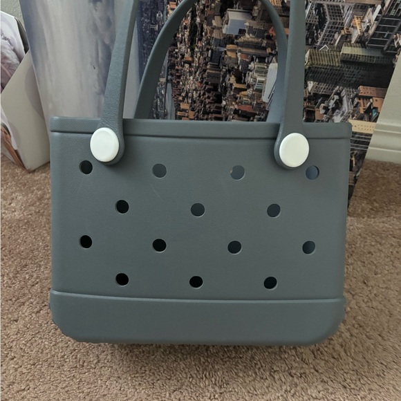 Stylish Gray rubber small Tote Bag - Picture 2 of 6